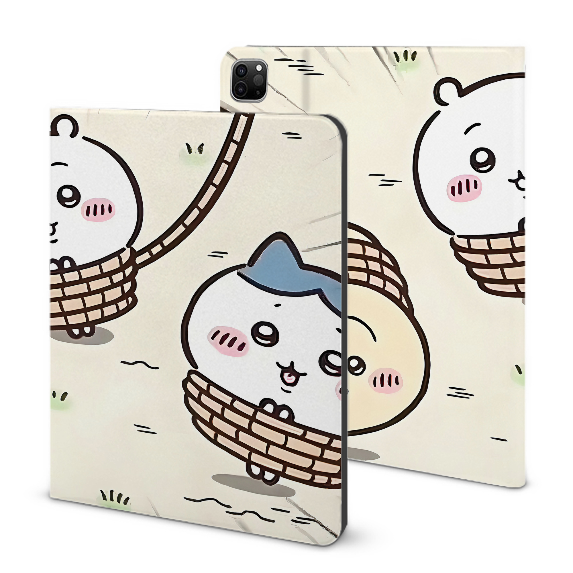 （画像用） ちいかわ Chii-kawa IPad ケース ブック型 PUレザー TPU 耐衝撃 軽量 薄型 ペン収納なし 全面保護 IPad 各モデル対応